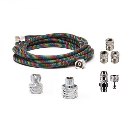 Custom Braided Airbrush Hose in a variety of colours & available with a  large selection of fittings