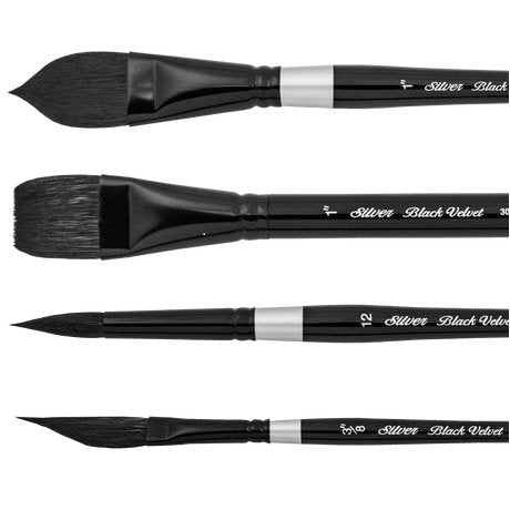 Black Velvet squirrel/Synthetic Blend Watercolor Brushes - merriartist.com