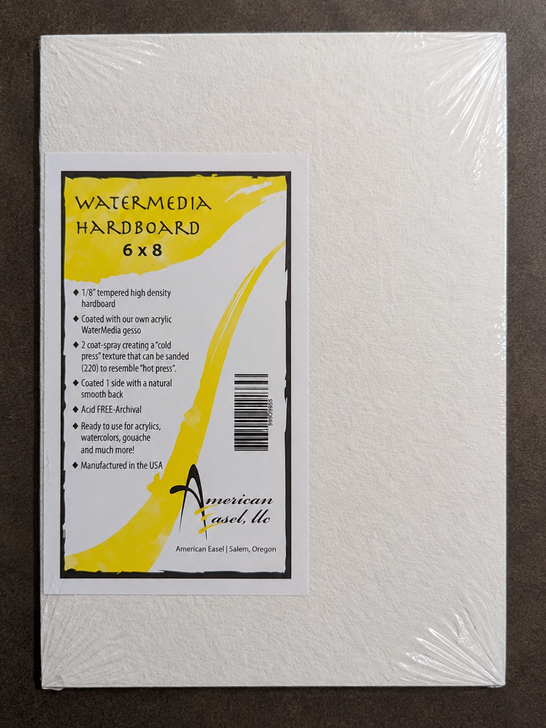 American Easel 1/8" Tempered Hardboard Watermedia Painting Panel 6X8"