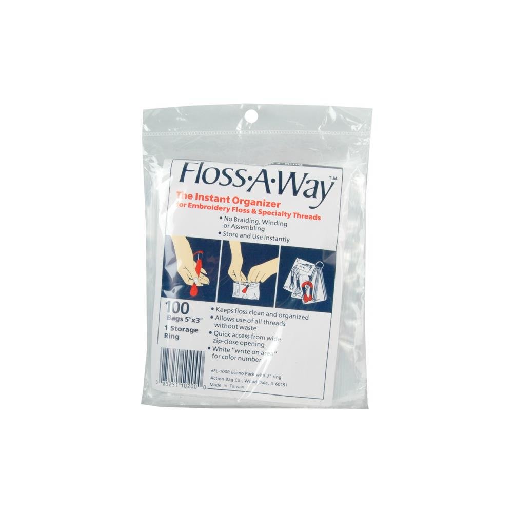 Action Bag Floss - A - Way Organizer - 100 count with 3 Rings - The Merri Artist - merriartist.com