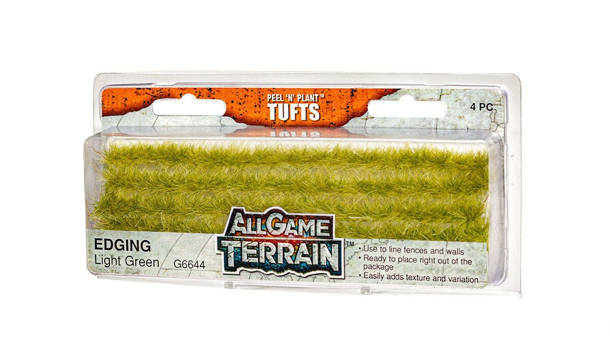 All Game Terrain - Peel 'n' Plant Tufts - Light Green Edging - The Merri Artist - merriartist.com