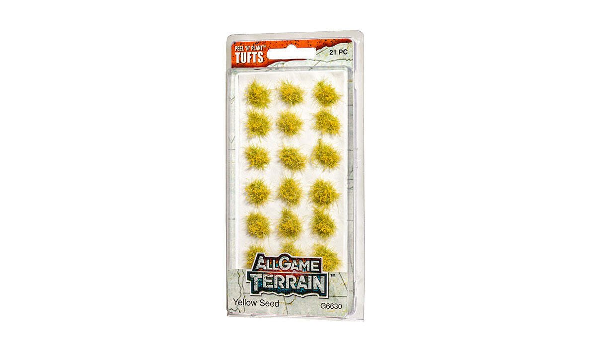 All Game Terrain - Peel 'n' Plant Tufts - Yellow Seed Tufts - The Merri Artist - merriartist.com