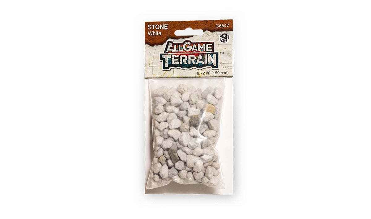 All Game Terrain - White Stone - 9.72 cubic inches - The Merri Artist - merriartist.com