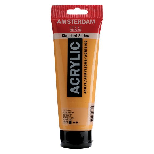 Amsterdam Standard Acrylic Paint 250ml Gold Yellow - The Merri Artist - merriartist.com