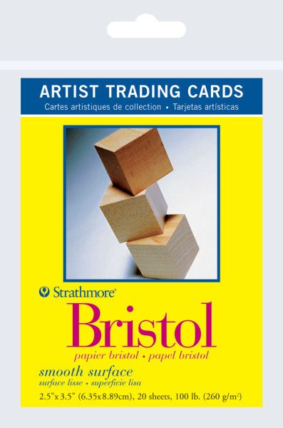 Artist Trading Card Packs - Bristol Paper Smooth, 20 Sheets Pk - 2 - 1/2" x 3 - 1/2" - The Merri Artist - merriartist.com