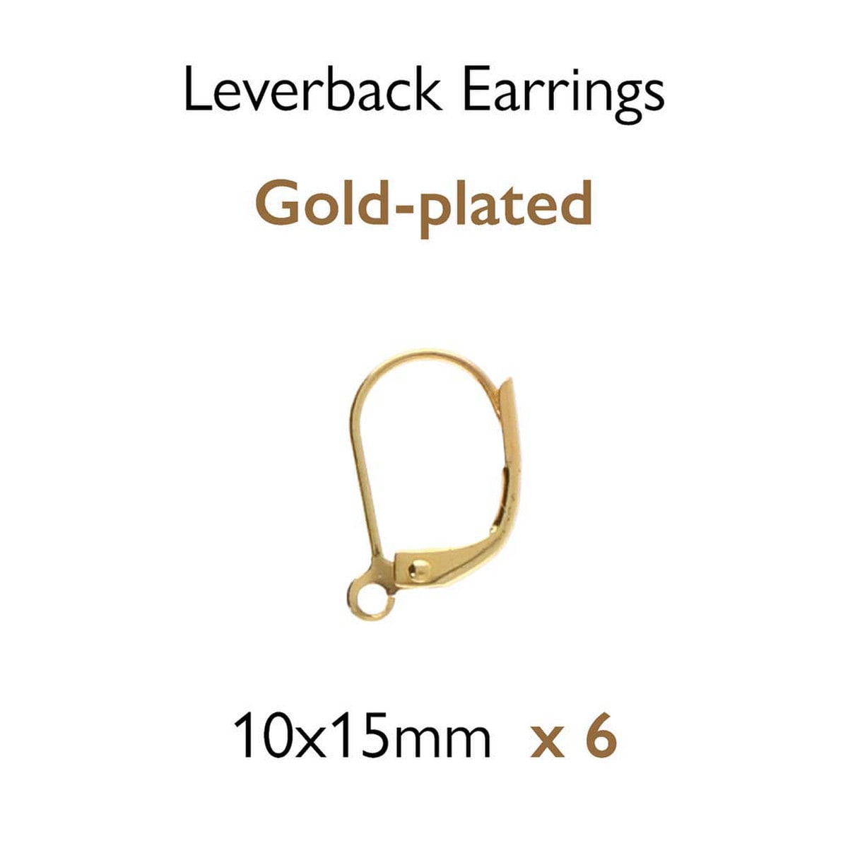 Basic Elements Earrings - 0.76 mm Gold Plated Leverbacks - Pack of 6 - The Merri Artist - merriartist.com