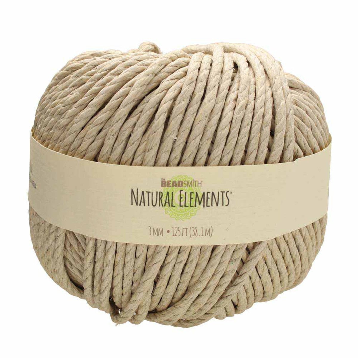 Beadsmith Natural Elements Hemp Cord - 3 mm, 170 lb. test, approx. 125 feet - The Merri Artist - merriartist.com