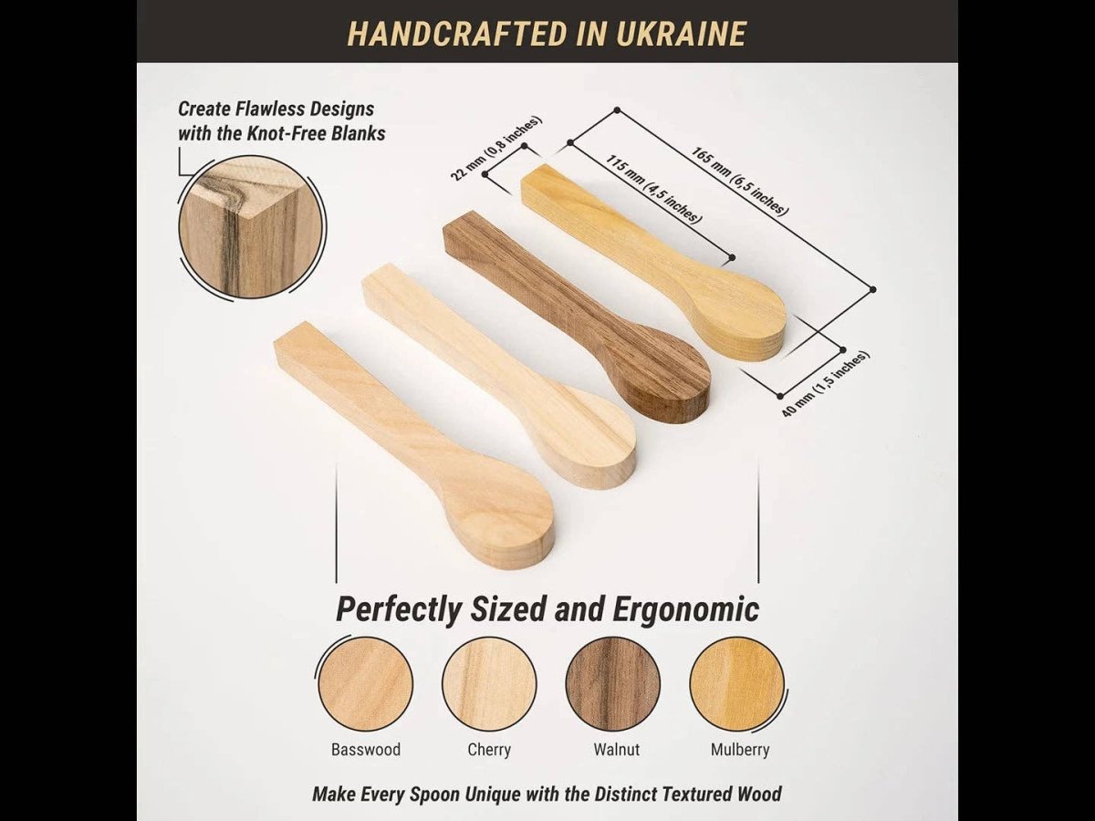 BeaverCraft - BB2 – Spoon Carving Blanks Set - The Merri Artist - merriartist.com