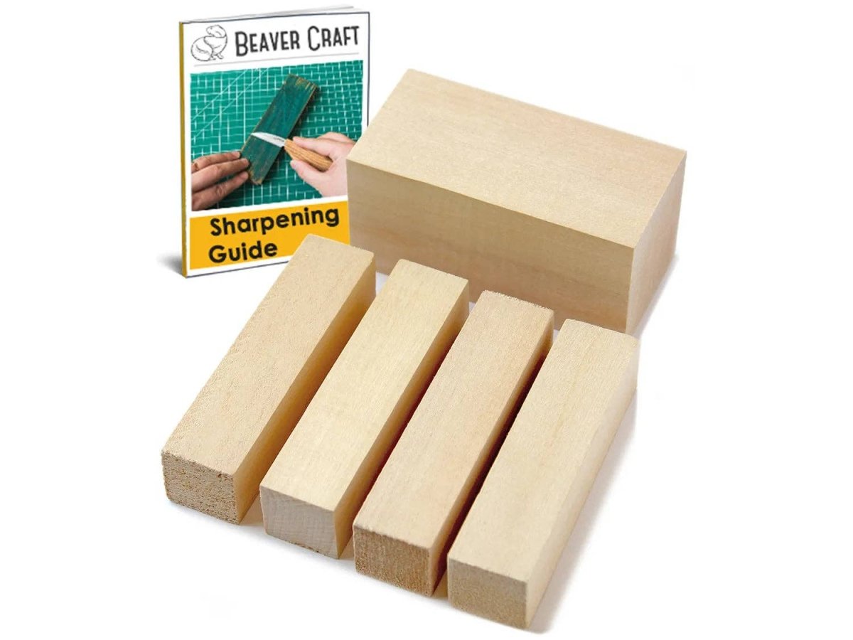 BeaverCraft - BW1 - Wood Carving Blocks Set of Basswood - The Merri Artist - merriartist.com