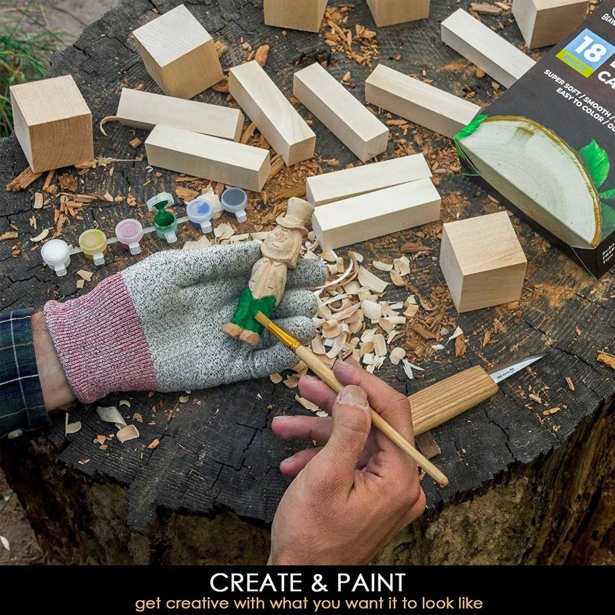 BeaverCraft - BW18 - Set of Basswood Carving Blocks 18pcs - The Merri Artist - merriartist.com