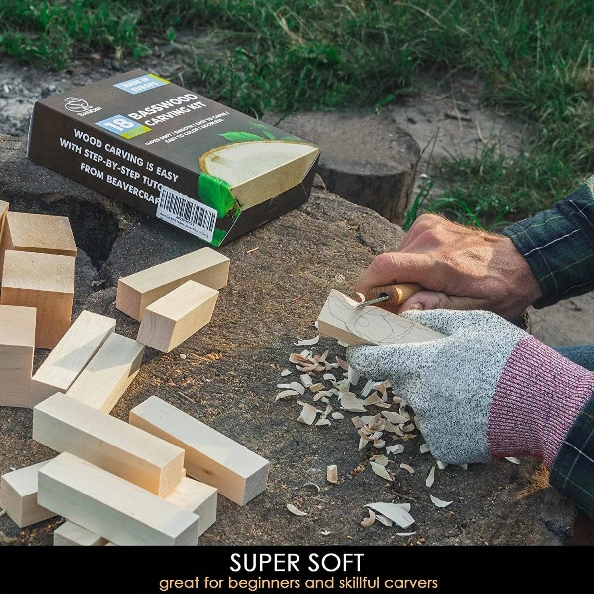 BeaverCraft - BW18 - Set of Basswood Carving Blocks 18pcs - The Merri Artist - merriartist.com