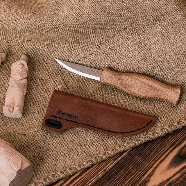 BeaverCraft - C4s - Whittling Knife with Leather Sheath Craft Tool - The Merri Artist - merriartist.com