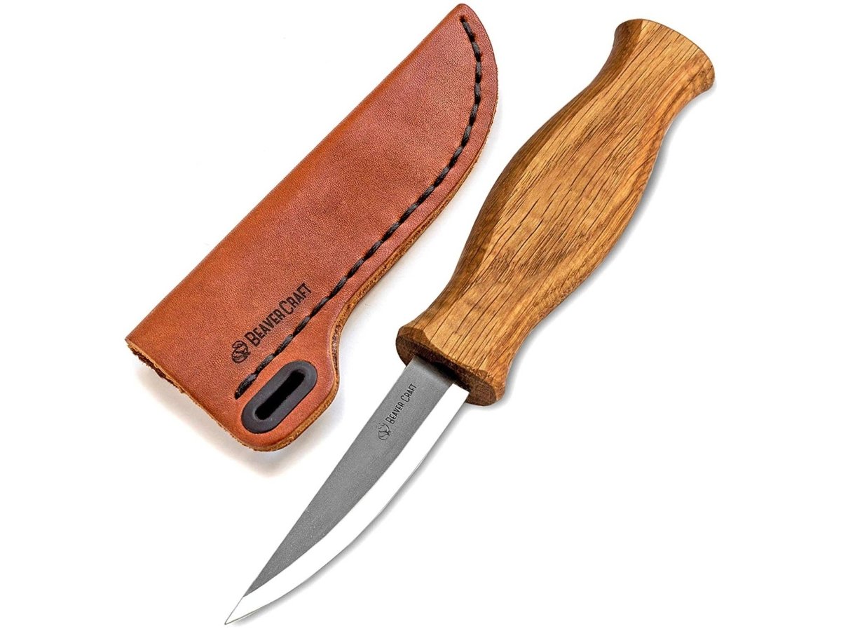 BeaverCraft - C4s - Whittling Knife with Leather Sheath Craft Tool - The Merri Artist - merriartist.com