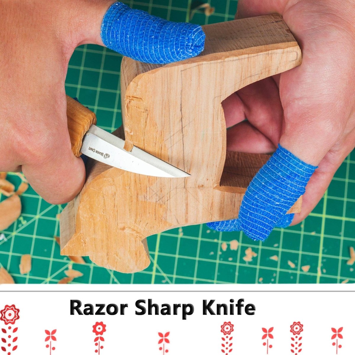 BeaverCraft - DIY02 - Dala Horse Carving Kit - Complete Starter Whittling - The Merri Artist - merriartist.com