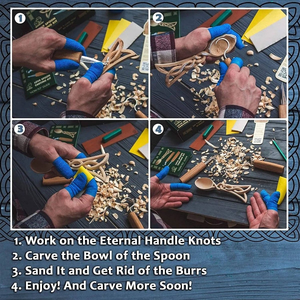 BeaverCraft - DIY04 - Celtic Spoon Carving DIY Craft Kit - The Merri Artist - merriartist.com
