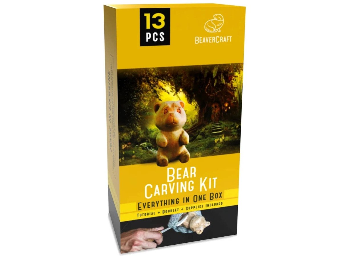 BeaverCraft - DIY05 - Bear Carving DIY Craft Kit - The Merri Artist - merriartist.com