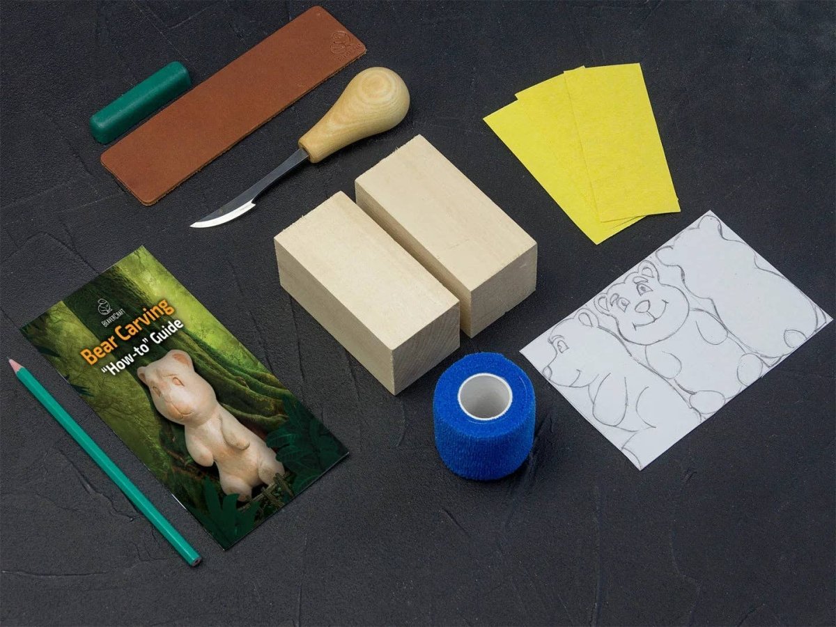 BeaverCraft - DIY05 - Bear Carving DIY Craft Kit - The Merri Artist - merriartist.com