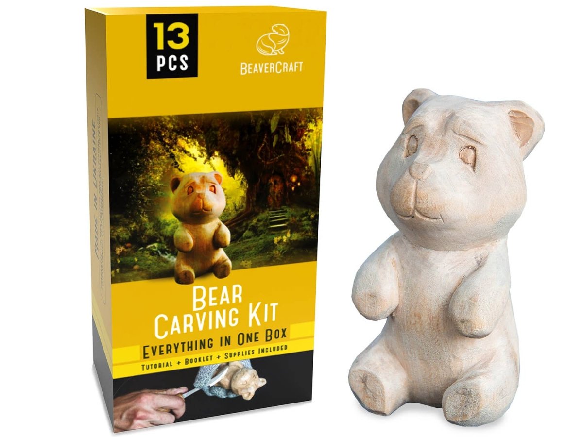 BeaverCraft - DIY05 - Bear Carving DIY Craft Kit - The Merri Artist - merriartist.com