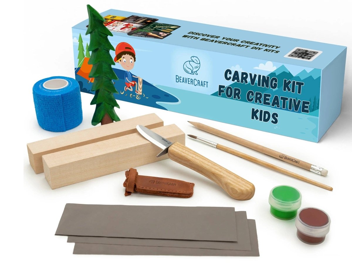 BeaverCraft - DIY08 - Spruce Tree Carving Kit - The Merri Artist - merriartist.com