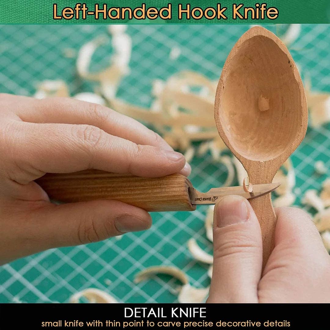 BeaverCraft - S13L - Wood Carving Tool Set for Spoon Carving (Left handed) - The Merri Artist - merriartist.com