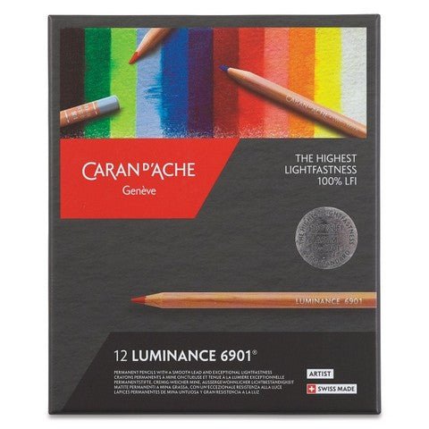 Caran d'Ache Luminance 6901 Colored Pencil - set of 12 - The Merri Artist - merriartist.com