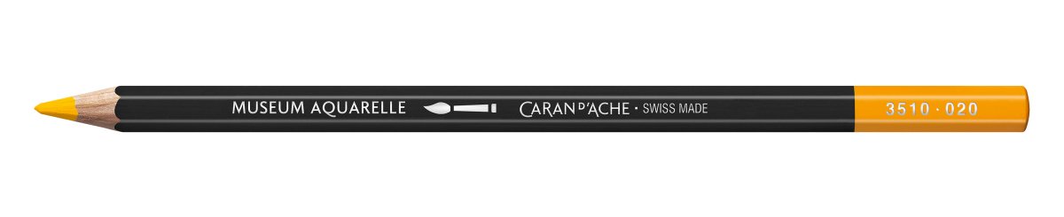 Caran d'Ache Museum Aquarelle Pencil - 020 Golden Yellow - The Merri Artist - merriartist.com