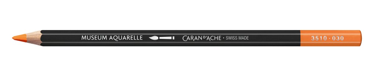 Caran d'Ache Museum Aquarelle Pencil - 030 Orange - The Merri Artist - merriartist.com