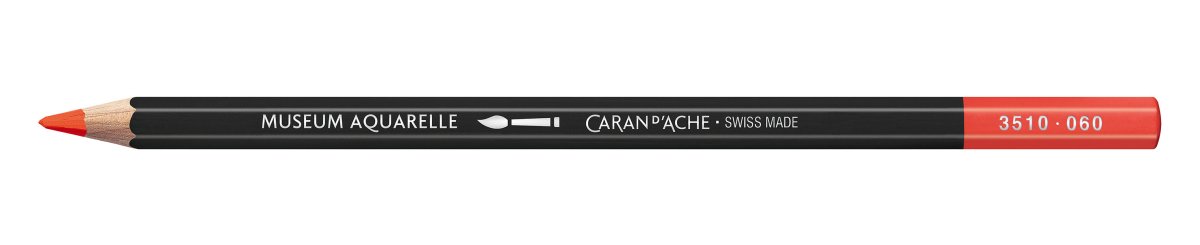 Caran d'Ache Museum Aquarelle Pencil - 060 Vermillion - The Merri Artist - merriartist.com