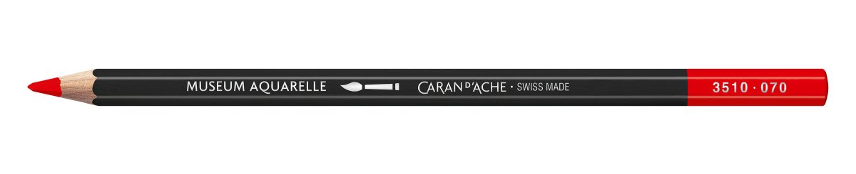 Caran d'Ache Museum Aquarelle Pencil - 070 Scarlet - The Merri Artist - merriartist.com