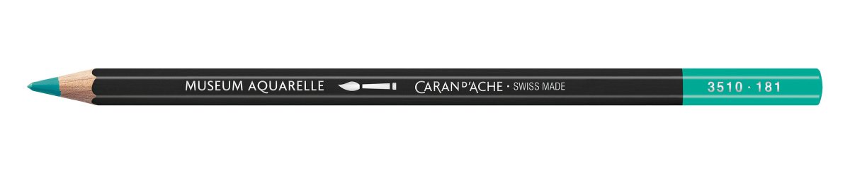 Caran d'Ache Museum Aquarelle Pencil - 181 Light Malachite Green - The Merri Artist - merriartist.com
