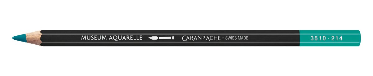 Caran d'Ache Museum Aquarelle Pencil - 214 Beryl Green - The Merri Artist - merriartist.com