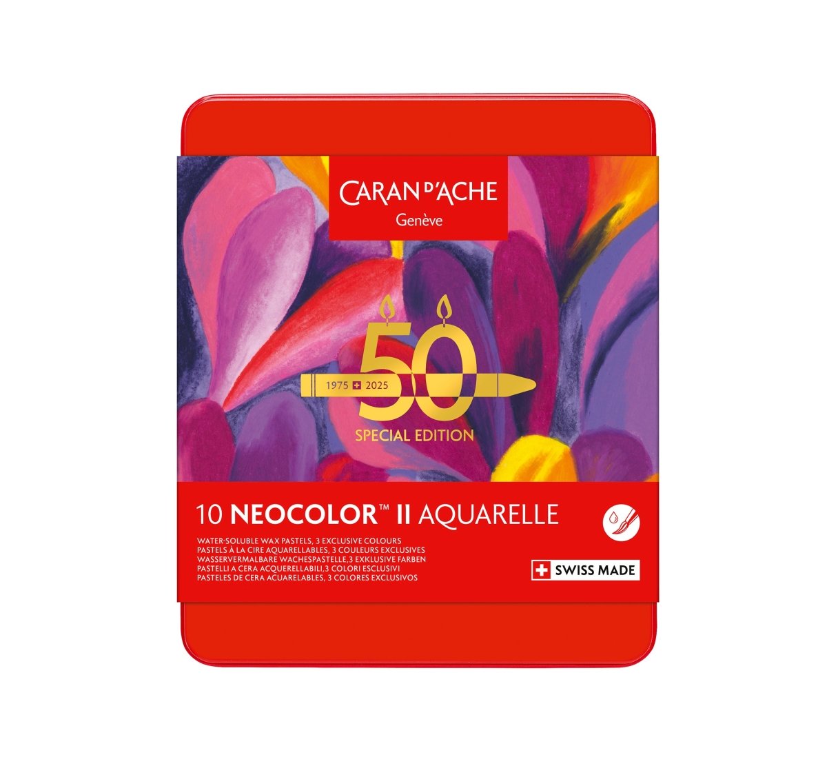 Caran d'Ache Neocolor II Artists' Crayons 50th Anniversary set of 10 - Pop Special Edition - The Merri Artist - merriartist.com