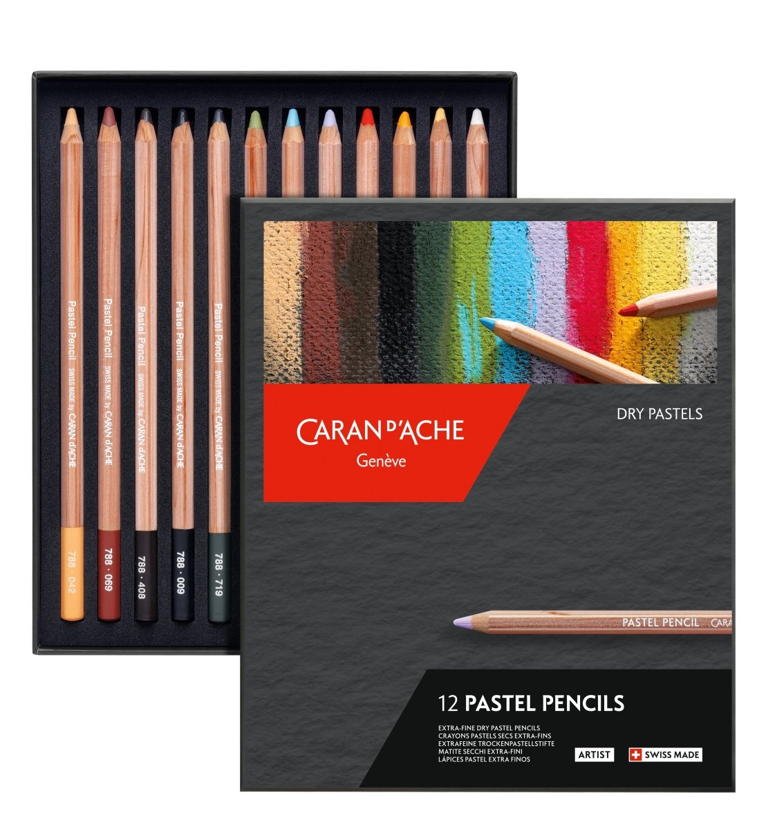 Caran d'Ache Pastel Pencil Set - 12 colors - The Merri Artist - merriartist.com