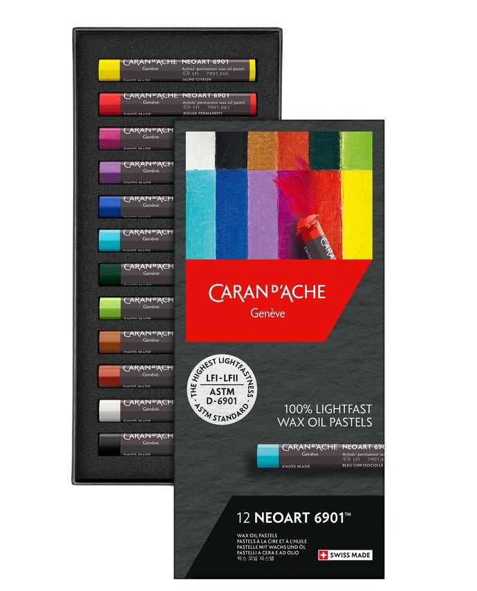 Caran d'Ache Set of 12 Neoart 6901 Pastels - The Merri Artist - merriartist.com