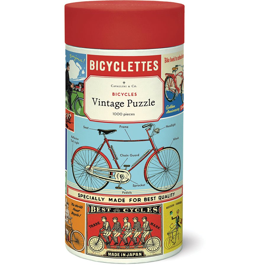 Cavallini & Co. Vintage Inspired 1000 Piece Puzzle - Bicycles - The Merri Artist - merriartist.com