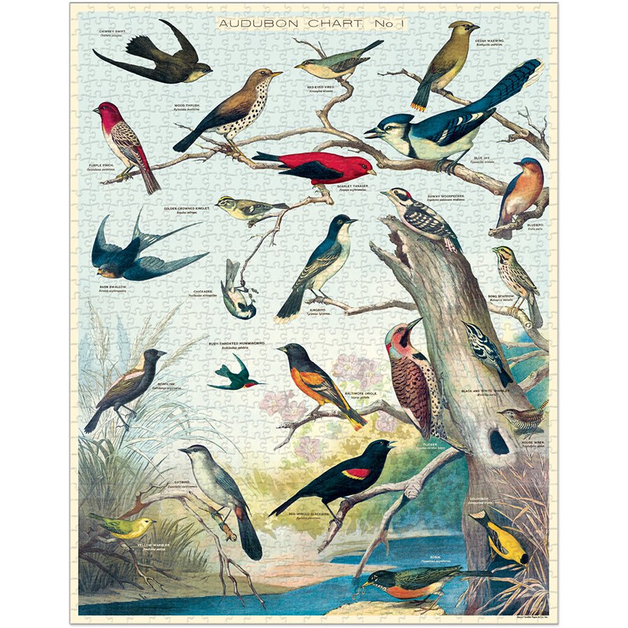 Cavallini & Co. Vintage Inspired 1000 Piece Puzzle - Birds - The Merri Artist - merriartist.com