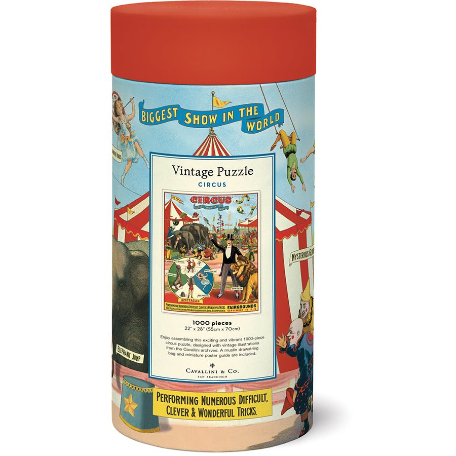 Cavallini & Co. Vintage Inspired 1000 Piece Puzzle - Circus - The Merri Artist - merriartist.com