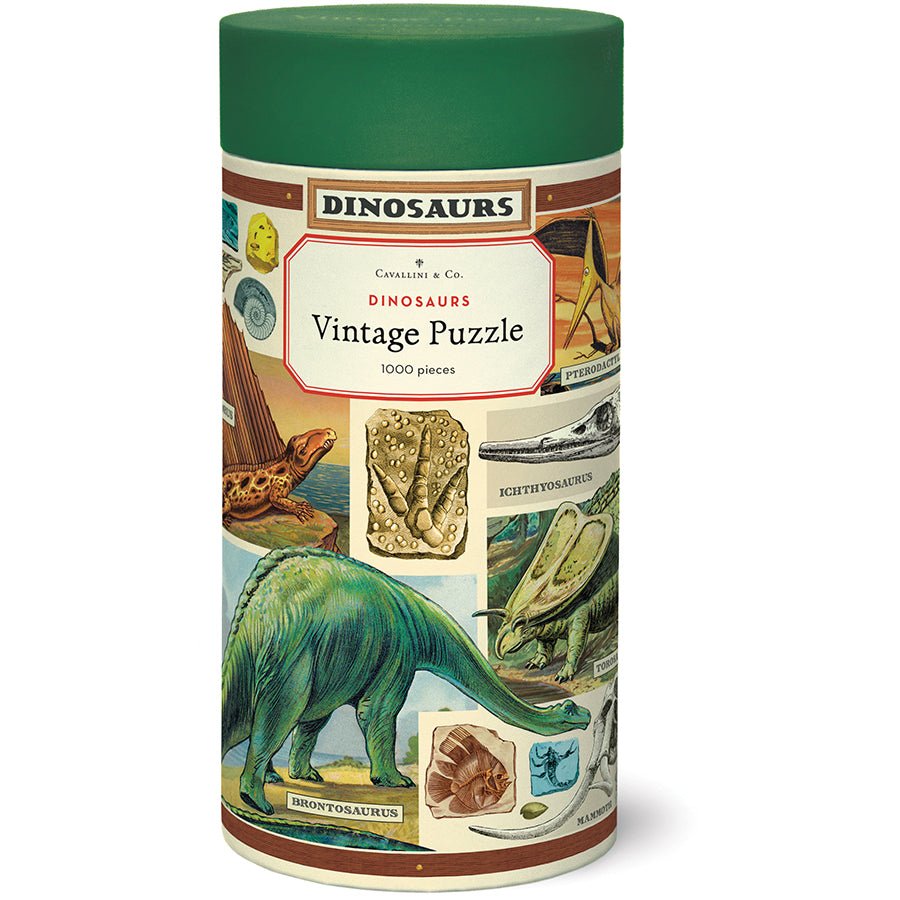 Cavallini & Co. Vintage Inspired 1000 Piece Puzzle - Dinosaurs - The Merri Artist - merriartist.com