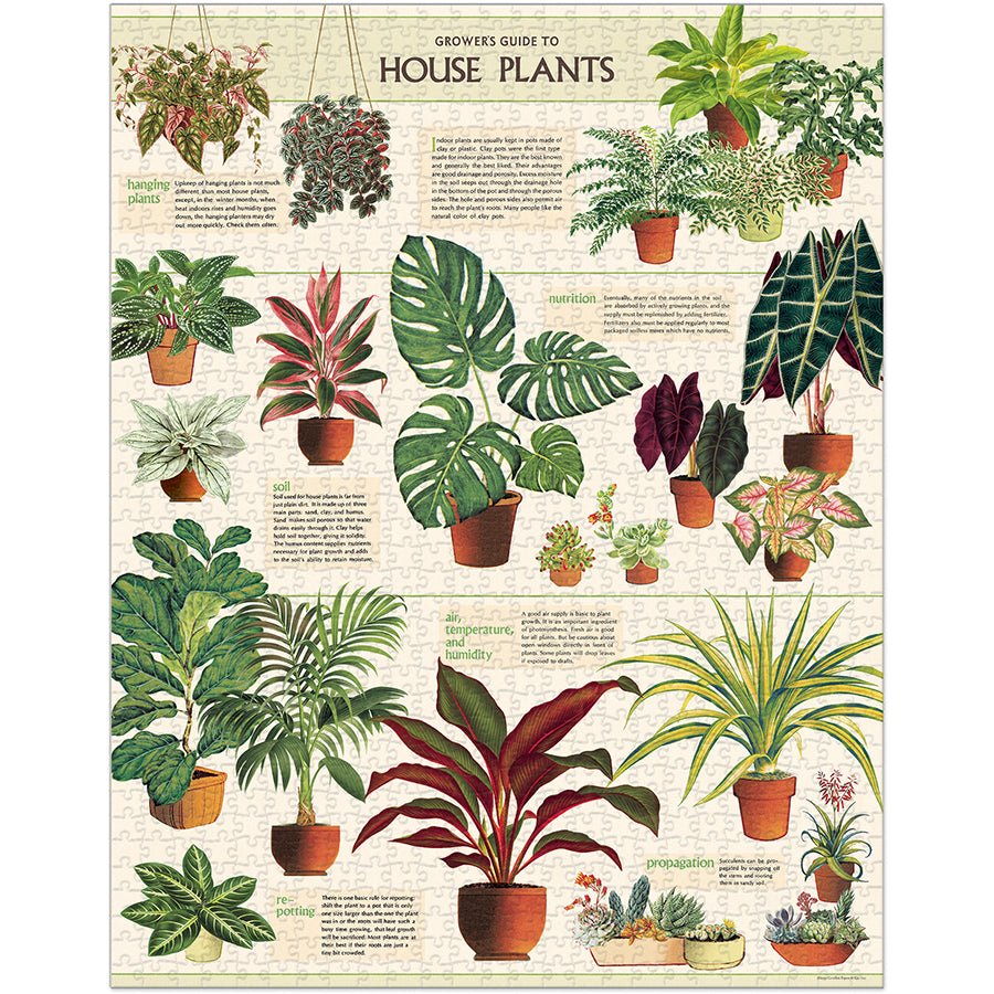 Cavallini & Co. Vintage Inspired 1000 Piece Puzzle - House Plants - The Merri Artist - merriartist.com