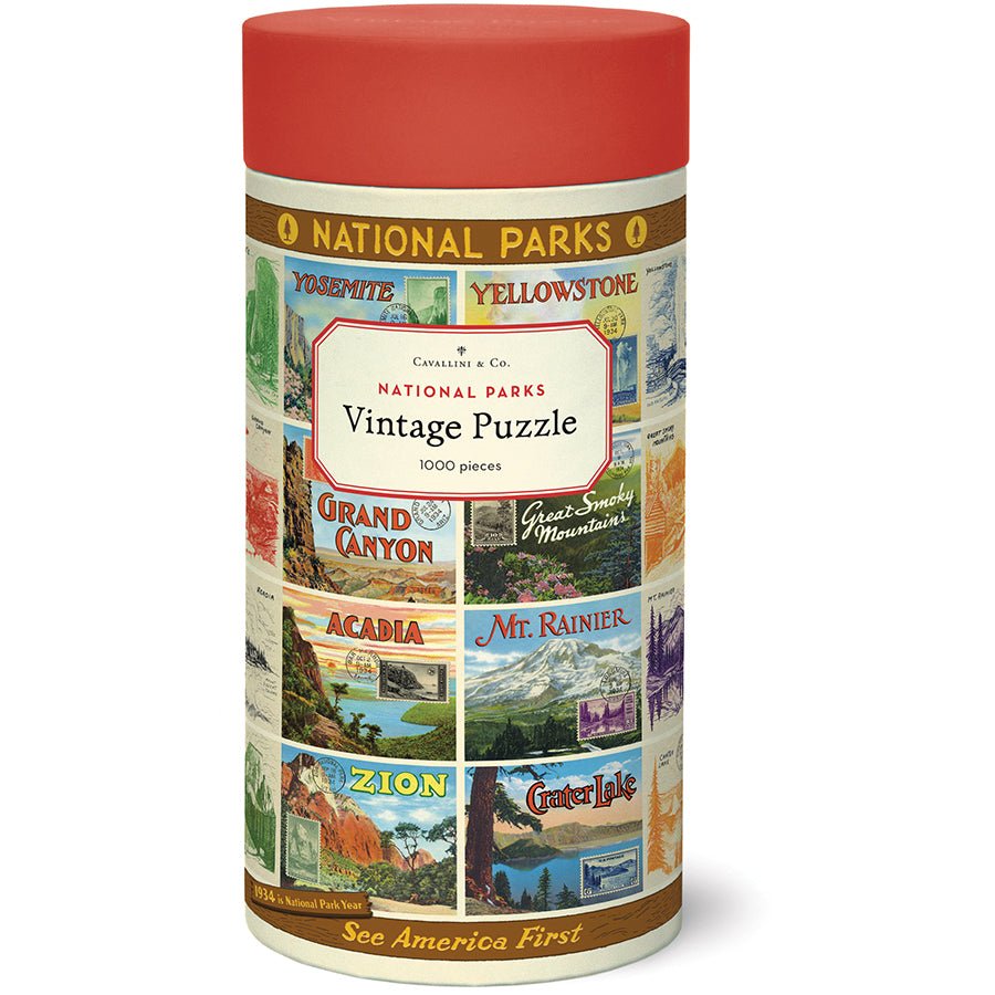 Cavallini & Co. Vintage Inspired 1000 Piece Puzzle - National Parks 2 - The Merri Artist - merriartist.com