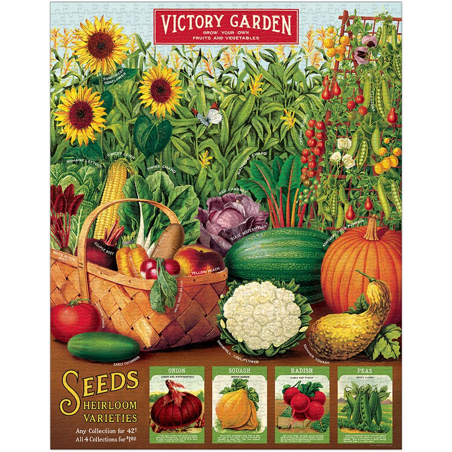 Cavallini & Co. Vintage Inspired 1000 Piece Puzzle - Victory Garden - The Merri Artist - merriartist.com