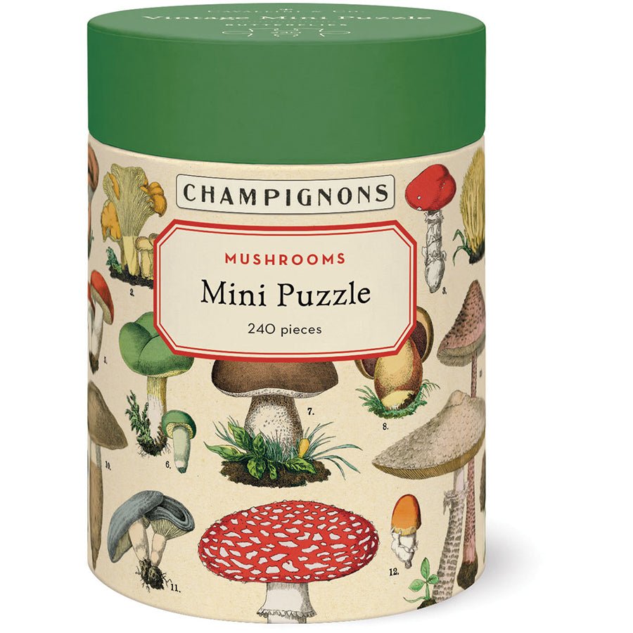 Cavallini & Co. Vintage Inspired 240 Piece Mini Puzzle - Mushrooms - The Merri Artist - merriartist.com