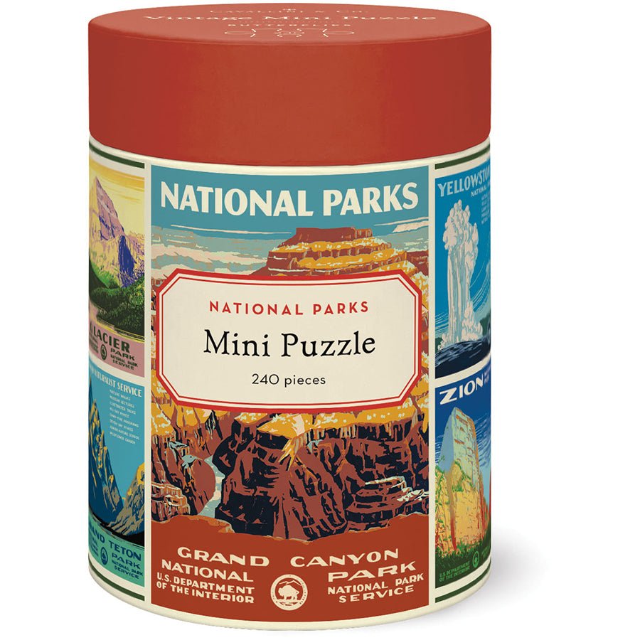 Cavallini & Co. Vintage Inspired 240 Piece Mini Puzzle - National Parks - The Merri Artist - merriartist.com