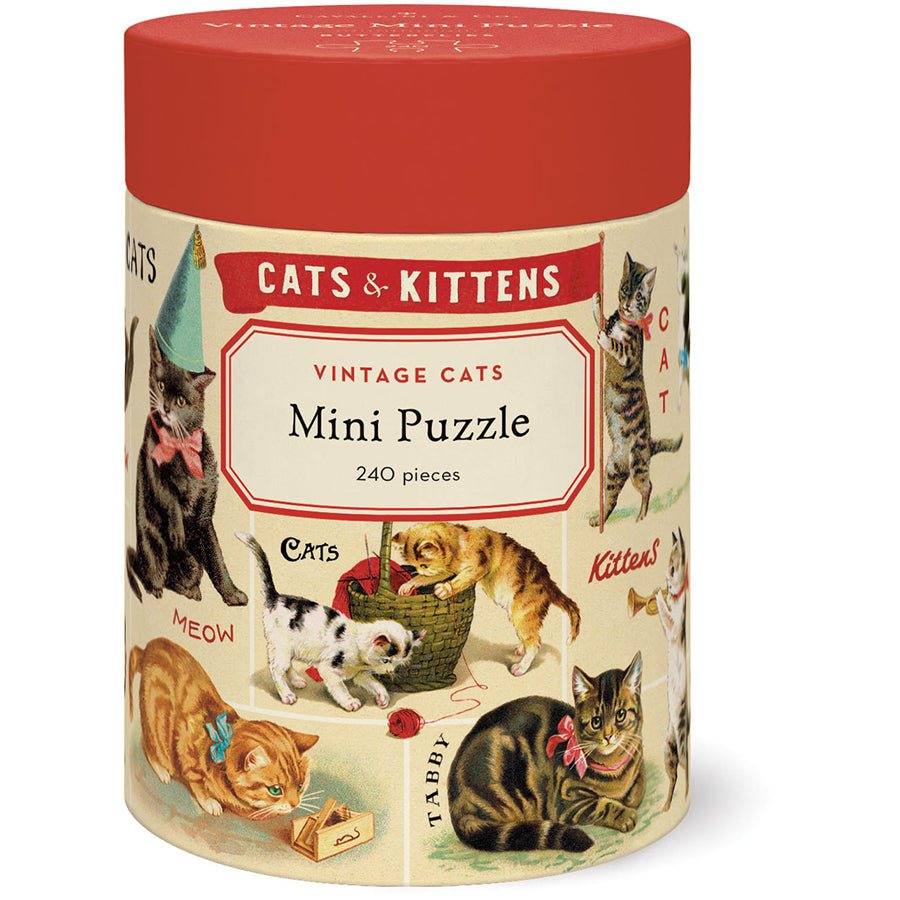 Cavallini & Co. Vintage Inspired 240 Piece Mini Puzzle - Vintage Cats - The Merri Artist - merriartist.com