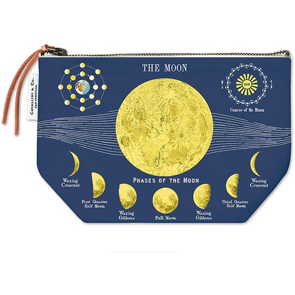 Cavallini & Co. Vintage Inspired Pouch 6 x 8.75 inch - Moon Chart - The Merri Artist - merriartist.com