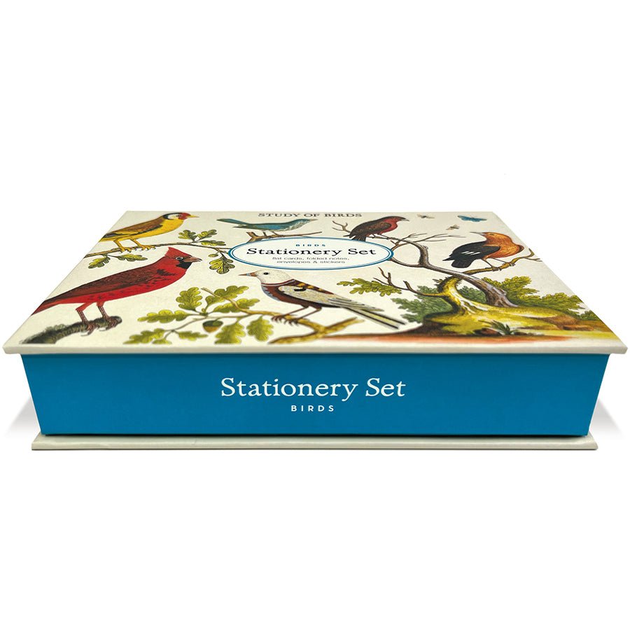 Cavallini & Co. Vintage Inspired Stationary Set (8 folded cards, 8 flat cards, 16 envelopes & 4 sheets of stickers) - Birds - The Merri Artist - merriartist.com