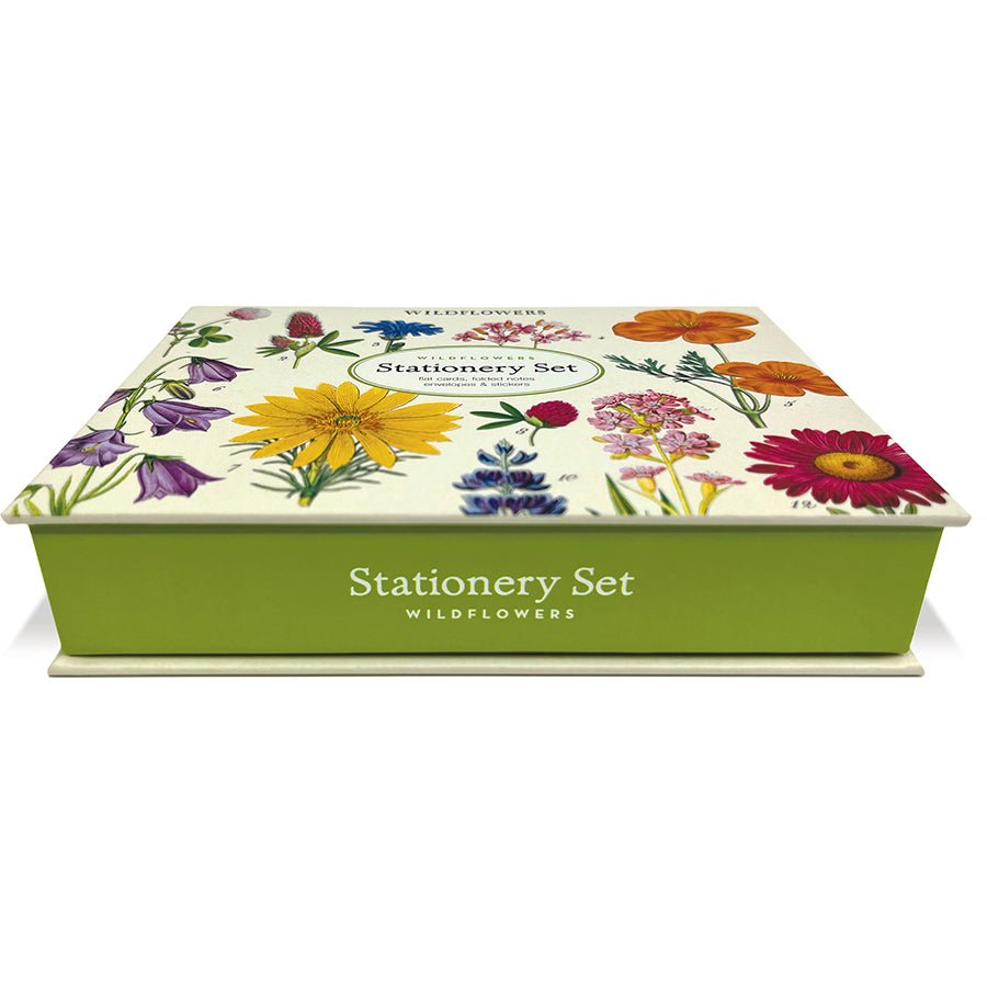 Cavallini & Co. Vintage Inspired Stationary Set (8 folded cards, 8 flat cards, 16 envelopes & 4 sheets of stickers) - Wildflowers - The Merri Artist - merriartist.com