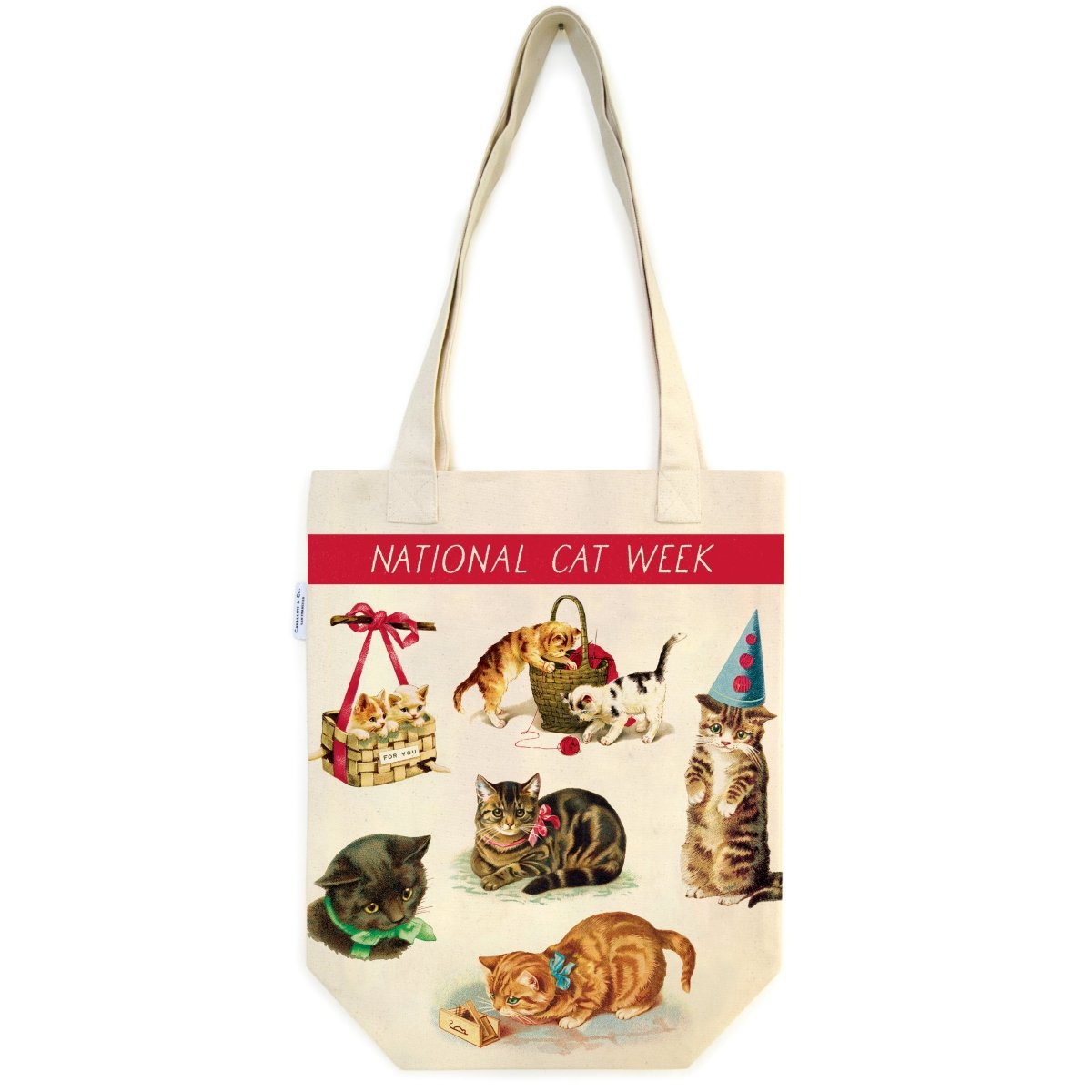 Cavallini & Co. Vintage Inspired Tote Bag - 13" x 16" (33 cm x 40.5 cm) - Cats - The Merri Artist - merriartist.com