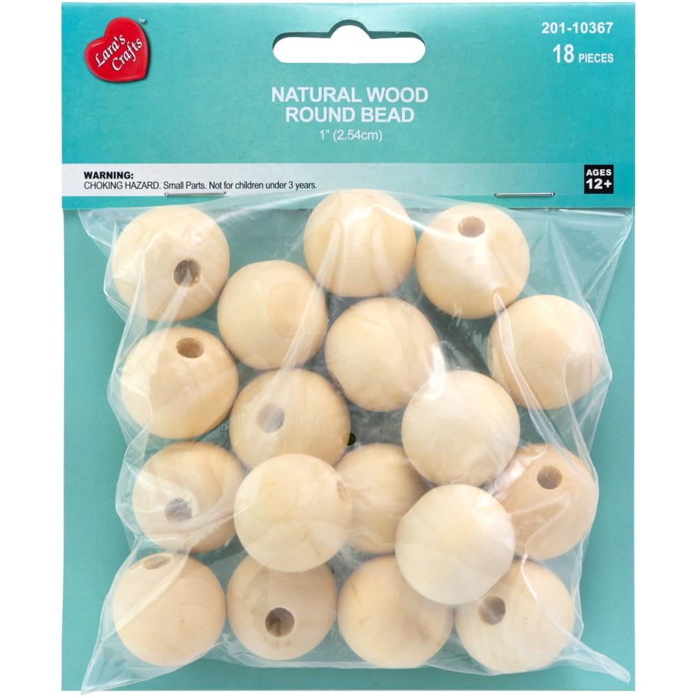 CousinDIY 1" Wood Beads Value Pack of 18 Beads - The Merri Artist - merriartist.com