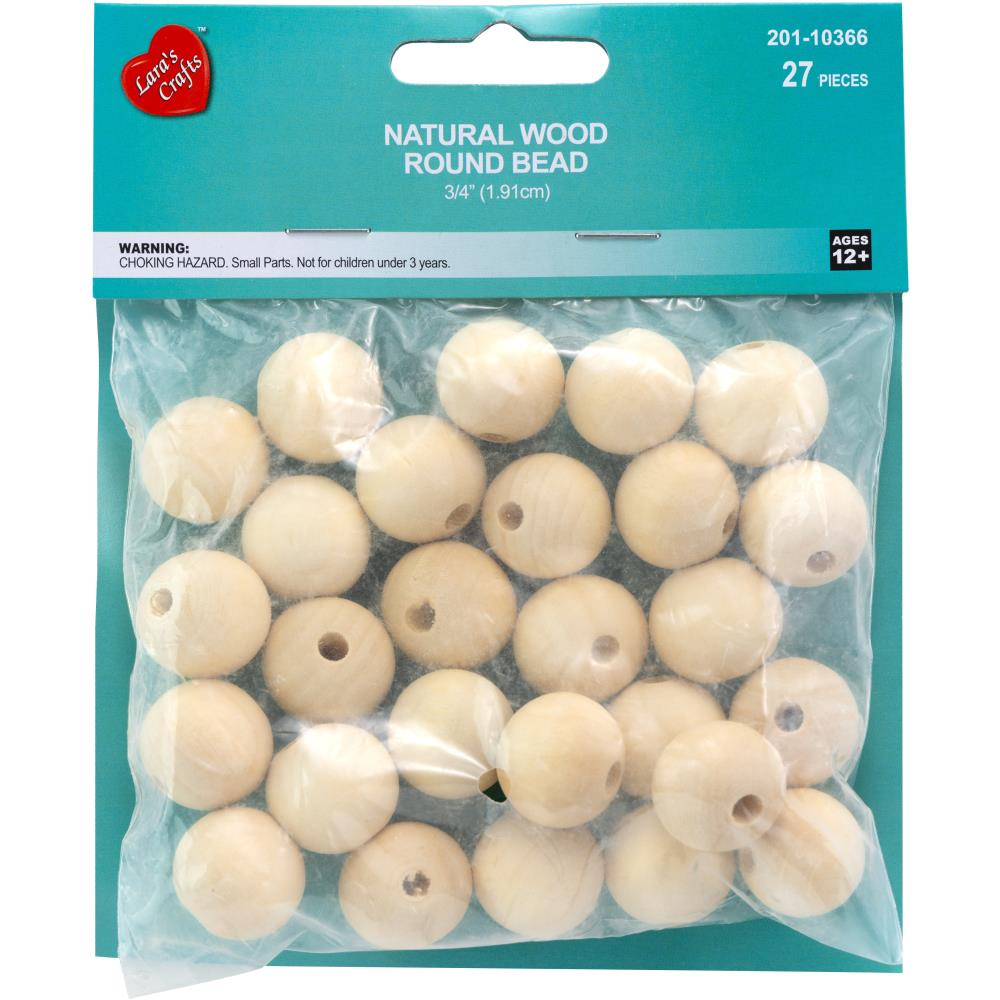 CousinDIY 3/4" Wood Beads Value Pack of 27 Beads - The Merri Artist - merriartist.com